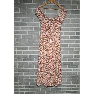 Vine And Valley Womens Floral Tassel Shoulder‎ Off Flare Maxi Dress Size XL